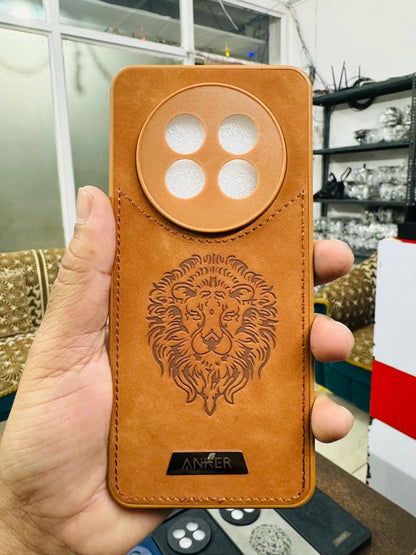 LION LEATHER METAL ANKER LOGO CASE COVER OPPO/ REALME