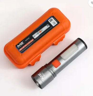 MZ M254 (RECHARGEABLE LED METAL TORCH) Zoomable 60W with 1200mAh Battery Torch