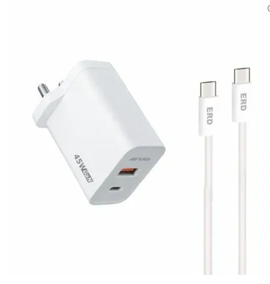 ERD TC-145 Charger+USB -C TO C PD Cable 45W