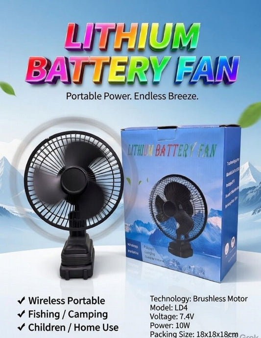 Lithium Battery Wireless Portable Fan