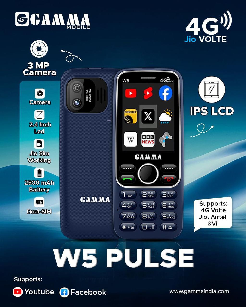 Gamma W5 Pulse Keyped mobile phone