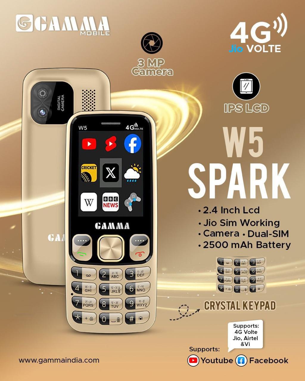 Gamma W5 Spark Keyped Mobile Phone Kharrido gamma-w5-spark-keyped-mobile-phone-kharrido