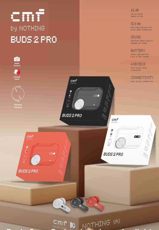 CMT BY Nothing Buds 2 PRO (Volume Control) Earbuds