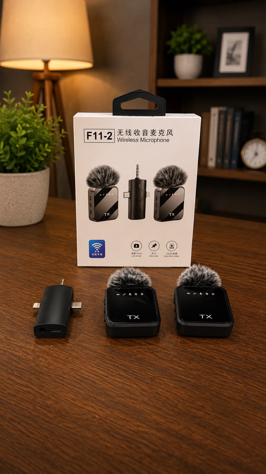 F11-2 Wireless Microphone for Mobile – Dual Mic with Noise Reduction