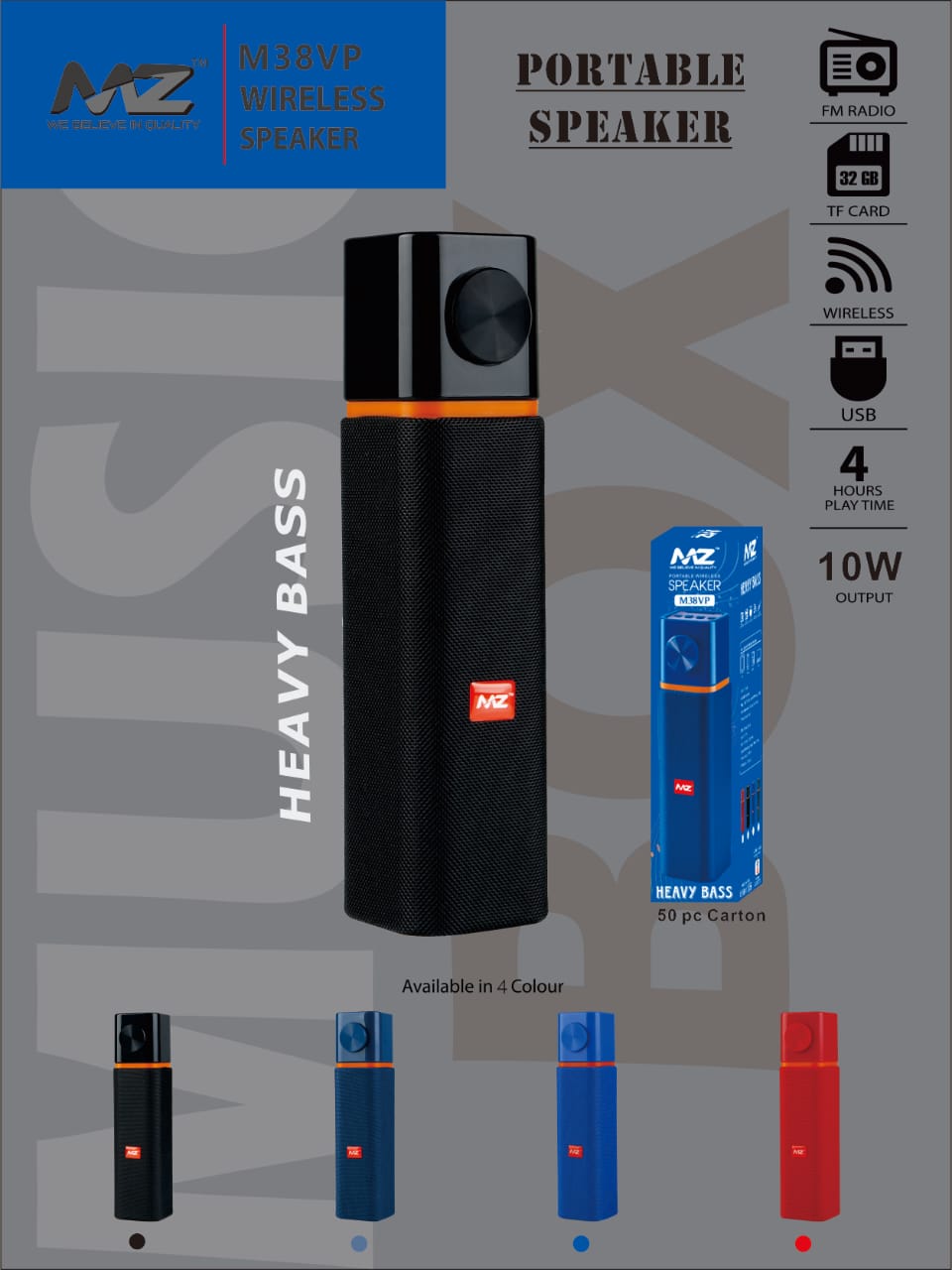 MZ M38VP (M303) (PORTABLE BLUETOOTH SPEAKER)