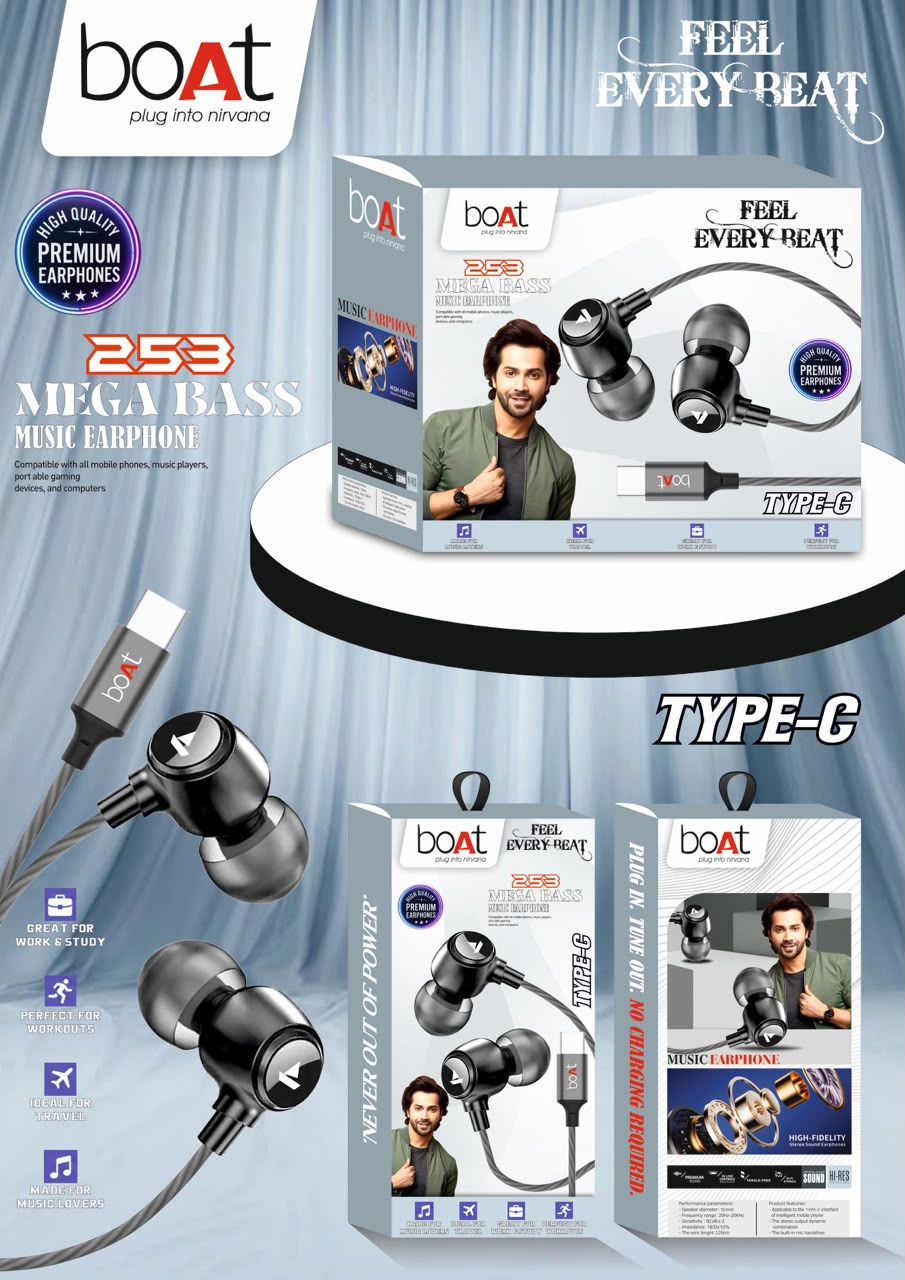Boat Type C Super Bass Wired Handsfree