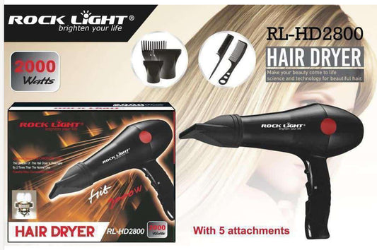 2000Watts RL-HD 2800 Hair Dryer With 5 Attachments