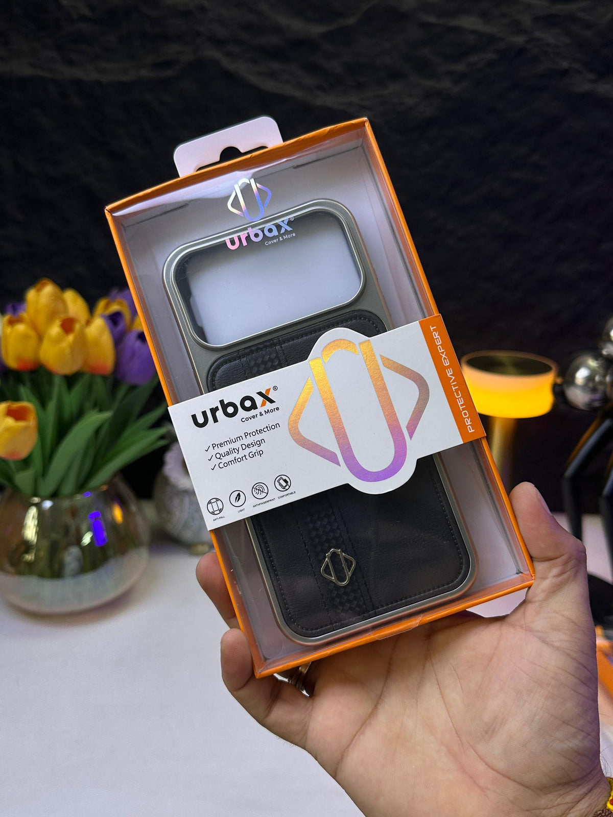 URBAX LUXURY LETHER CASE WITH BOX PACKING COVER