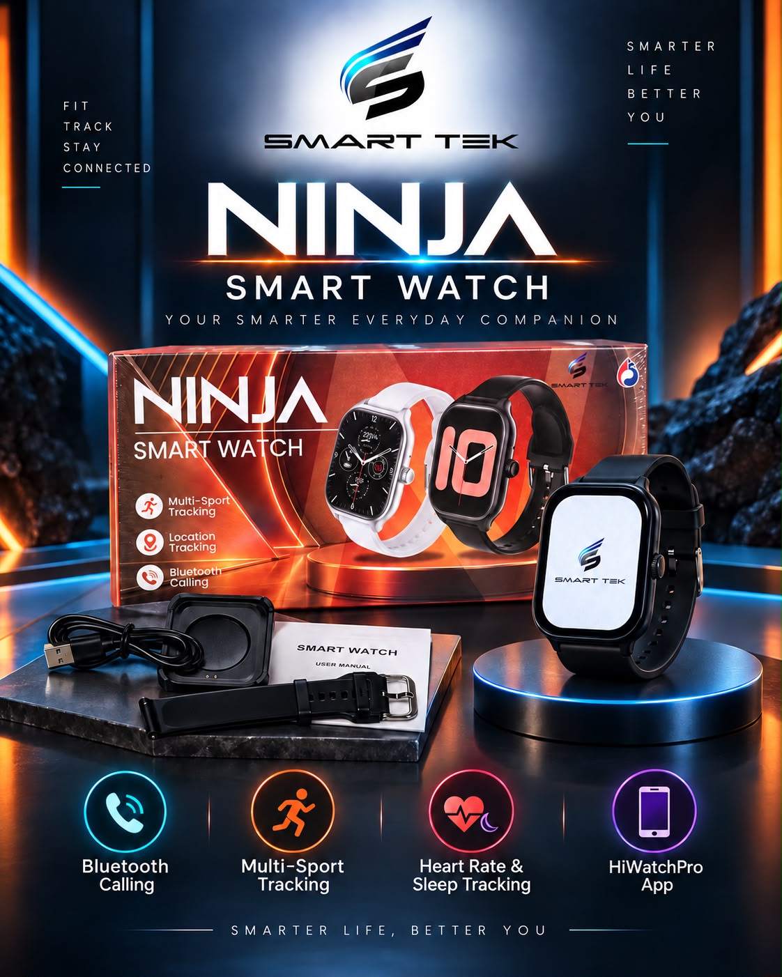 NINJA Multi - Sport Tracking Smart Watch