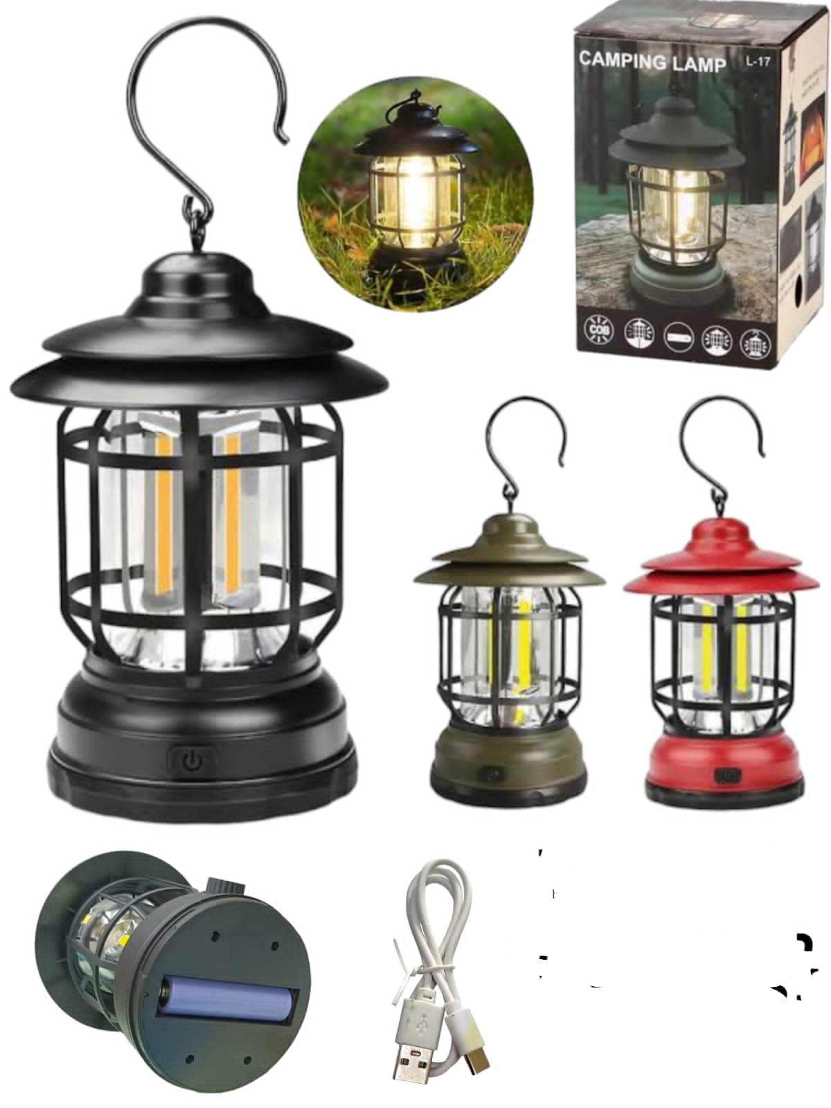 Camping Lamp k20 Portable Rechargeable COB Lantern