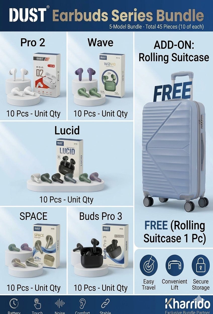Dust Earbuds Bundle (50pcs dust buds + 1 Trolly )