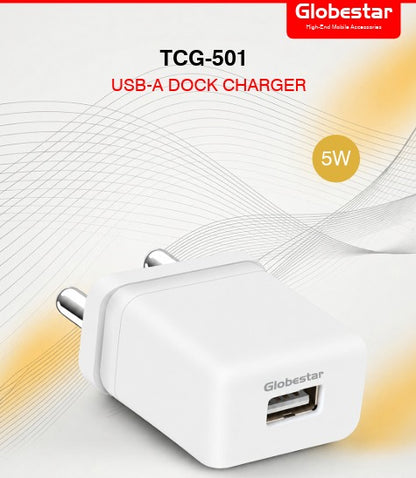 Globstar TCG-501 USB-A DOCK CHARGER WHT 5W