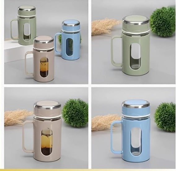 Dobule Layer Plastic Glass Office Mug