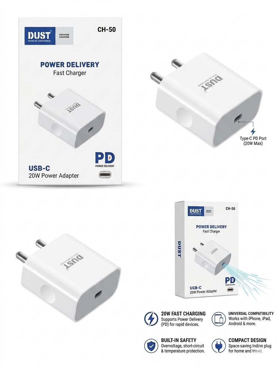 Dust Ch-50 20W PD Fast Charger
