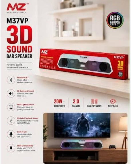 MZ M37VP PORTABLE HOME T.V. SOUNDBAR