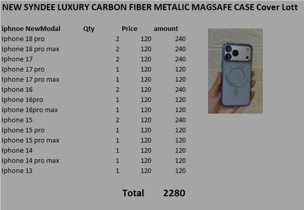 NEW SYNDEE LUXURY CARBON FIBER METALIC MAGSAFE CASE Cover Lott