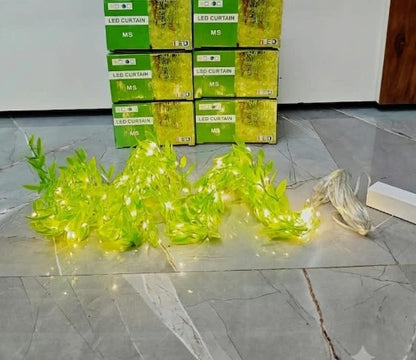 Leaf Curtain LED String Copper Light