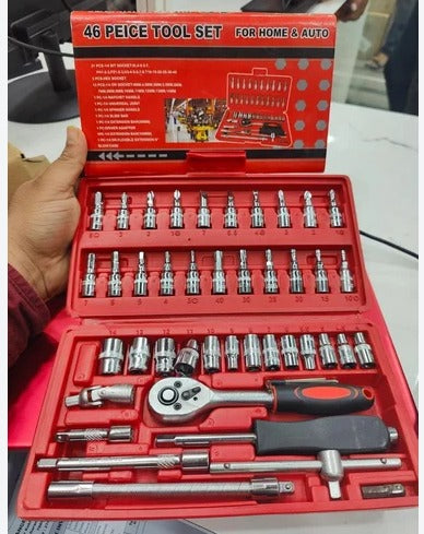 46 in 1 Pcs Tool Kit & Screwdriver and Socket Set Multi Purpose Tool Case