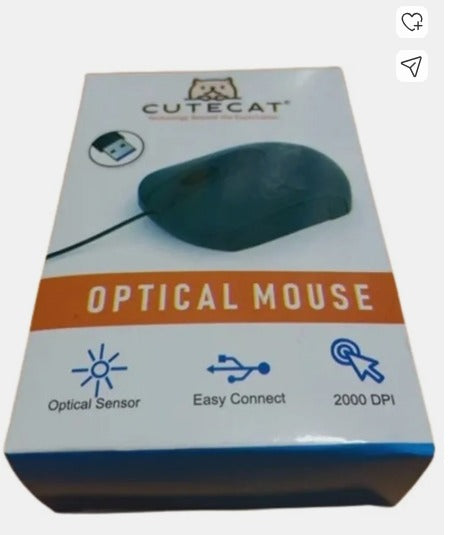 Cutecat Wired Optical USB Mouse