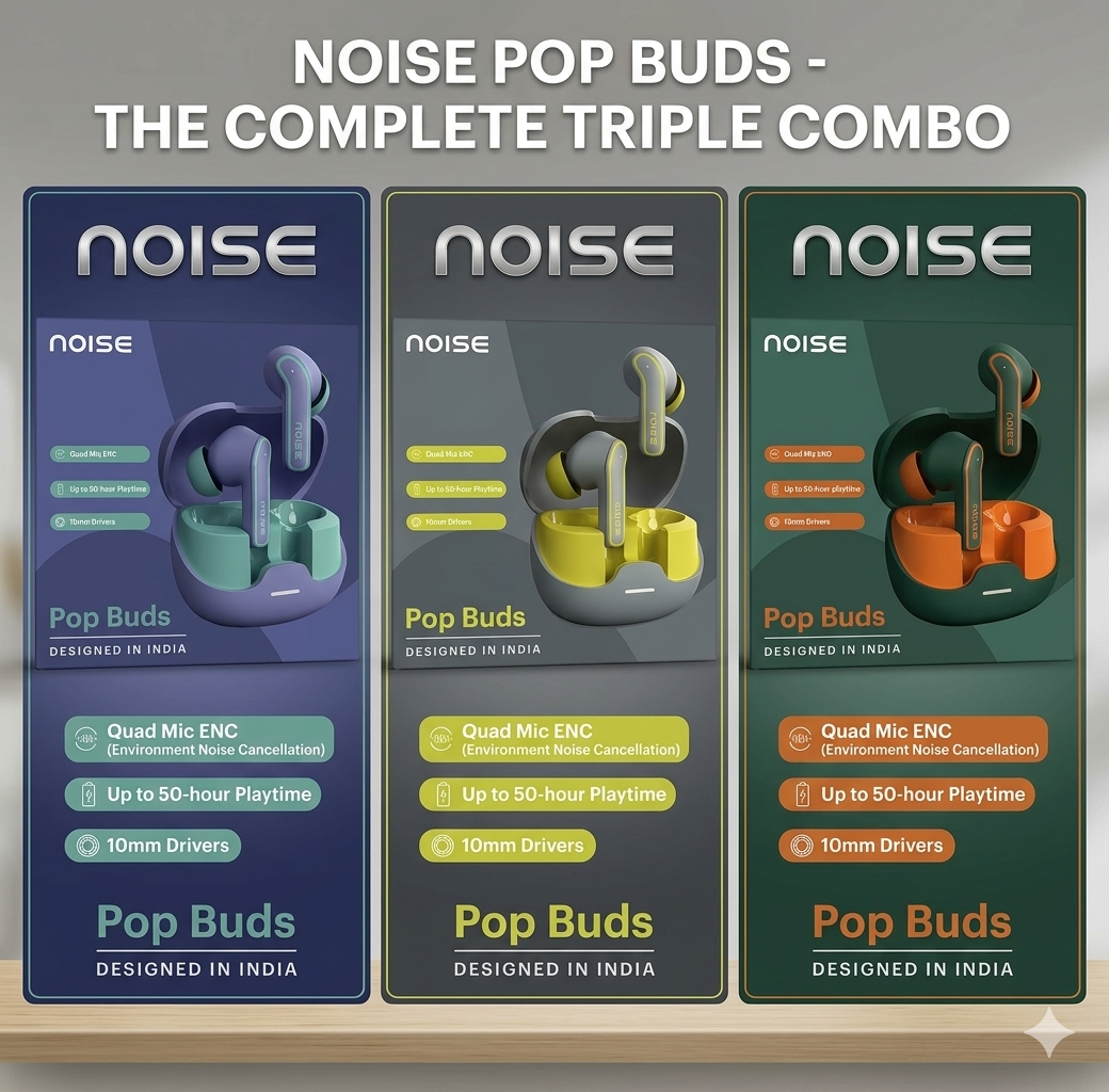 Noise Original Pop Earbuds (UP TO 50 Hour Playtime )