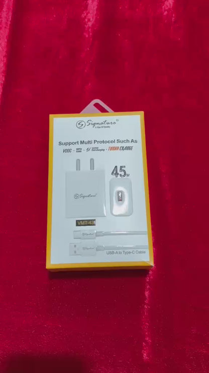 Signature VMT-43 45W USB-A To Type C Cable Charger