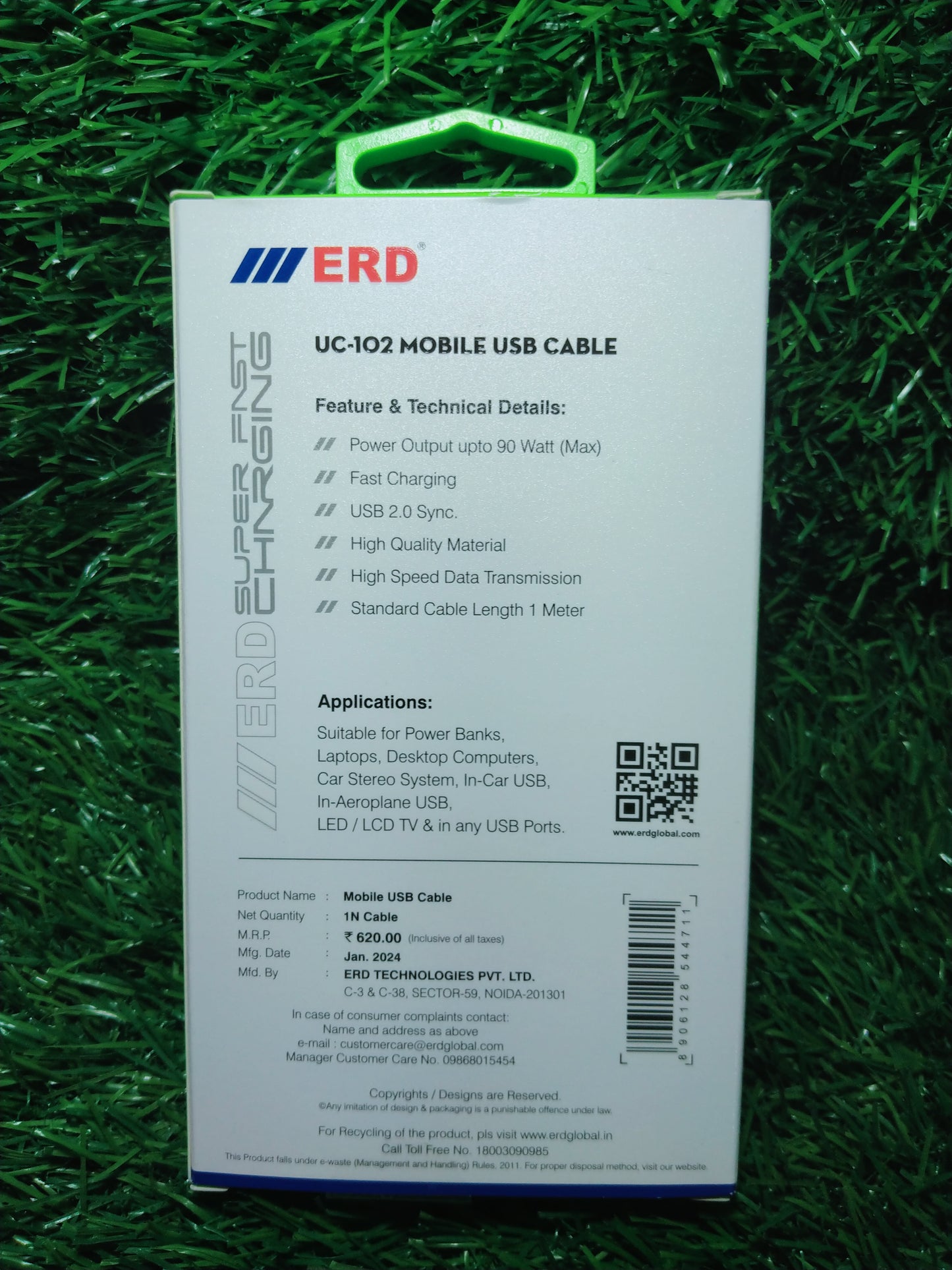 ERD UC-102, 90W usb to C, C to C, 2in1 cable