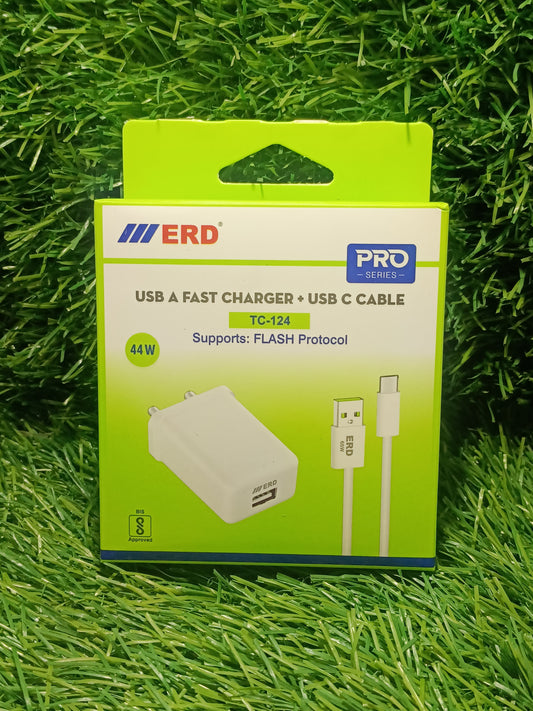 ERd TC 124 Charger + USB C Flash 44W Cable