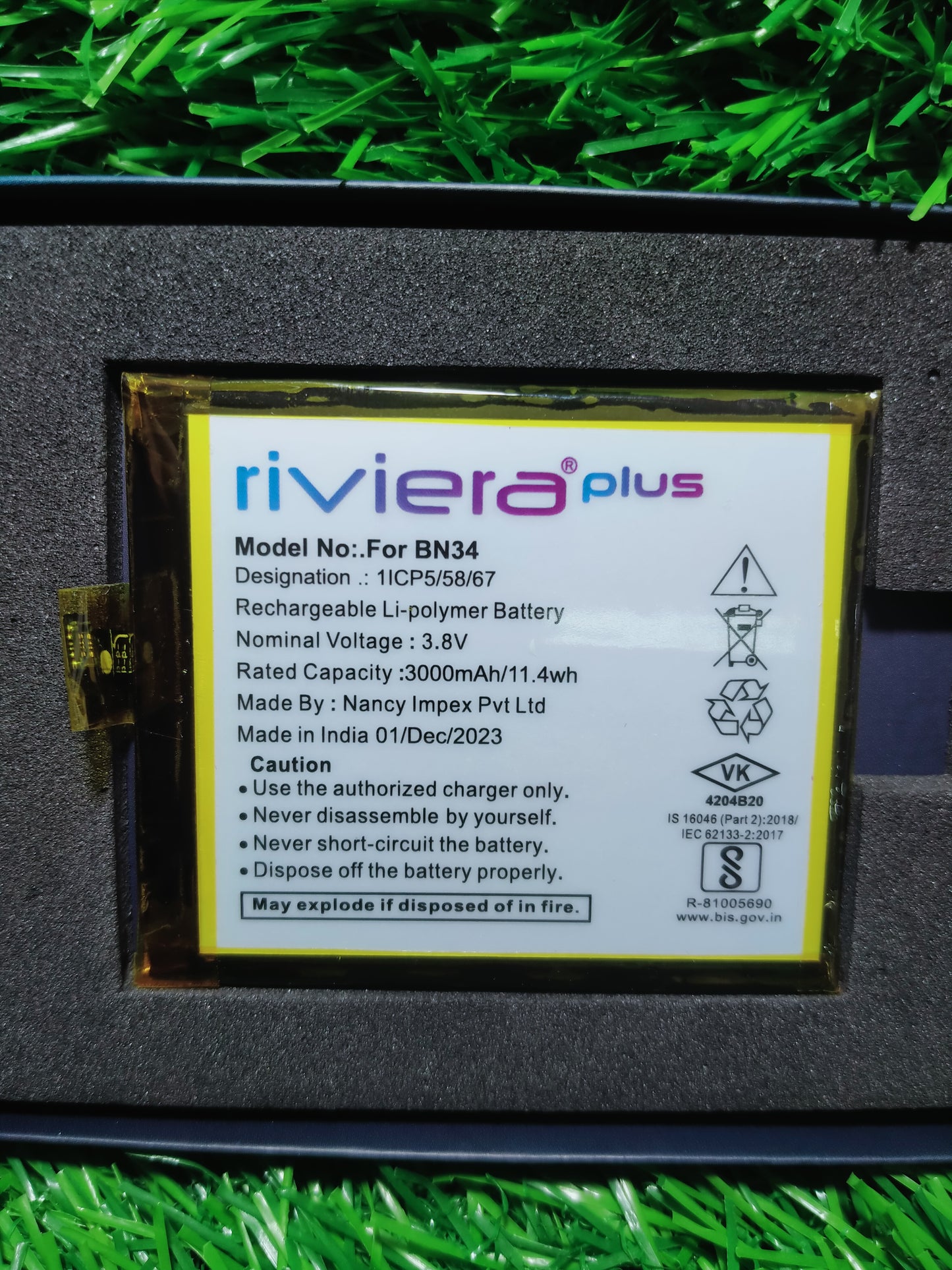 RIVIERA PLUS XIO- BN34,3000 mAh battery