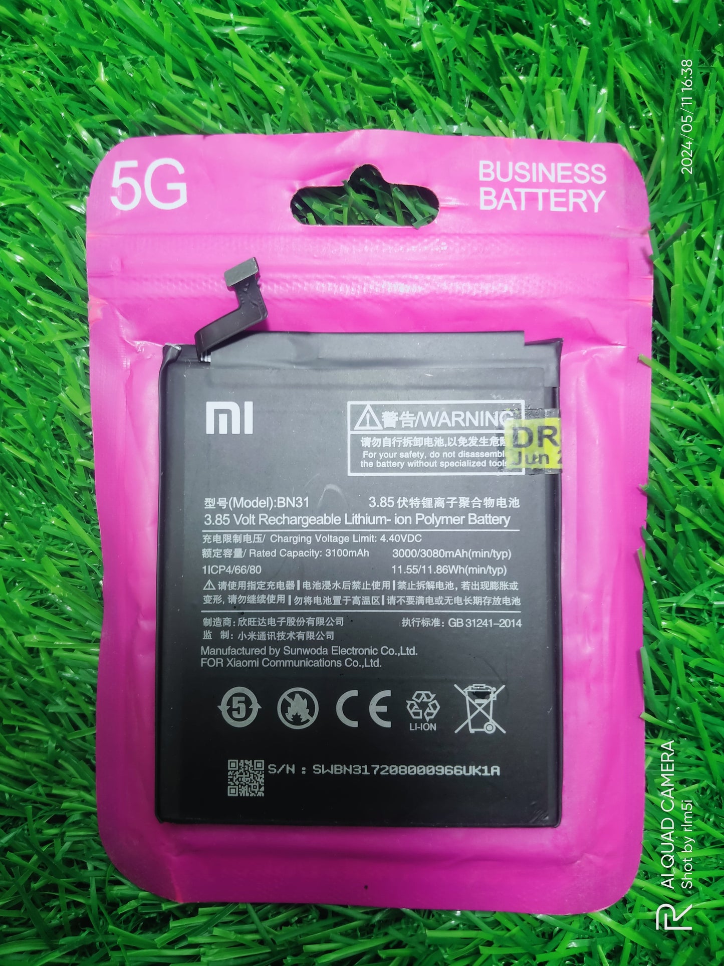 BN-31,3000mAh near original battery