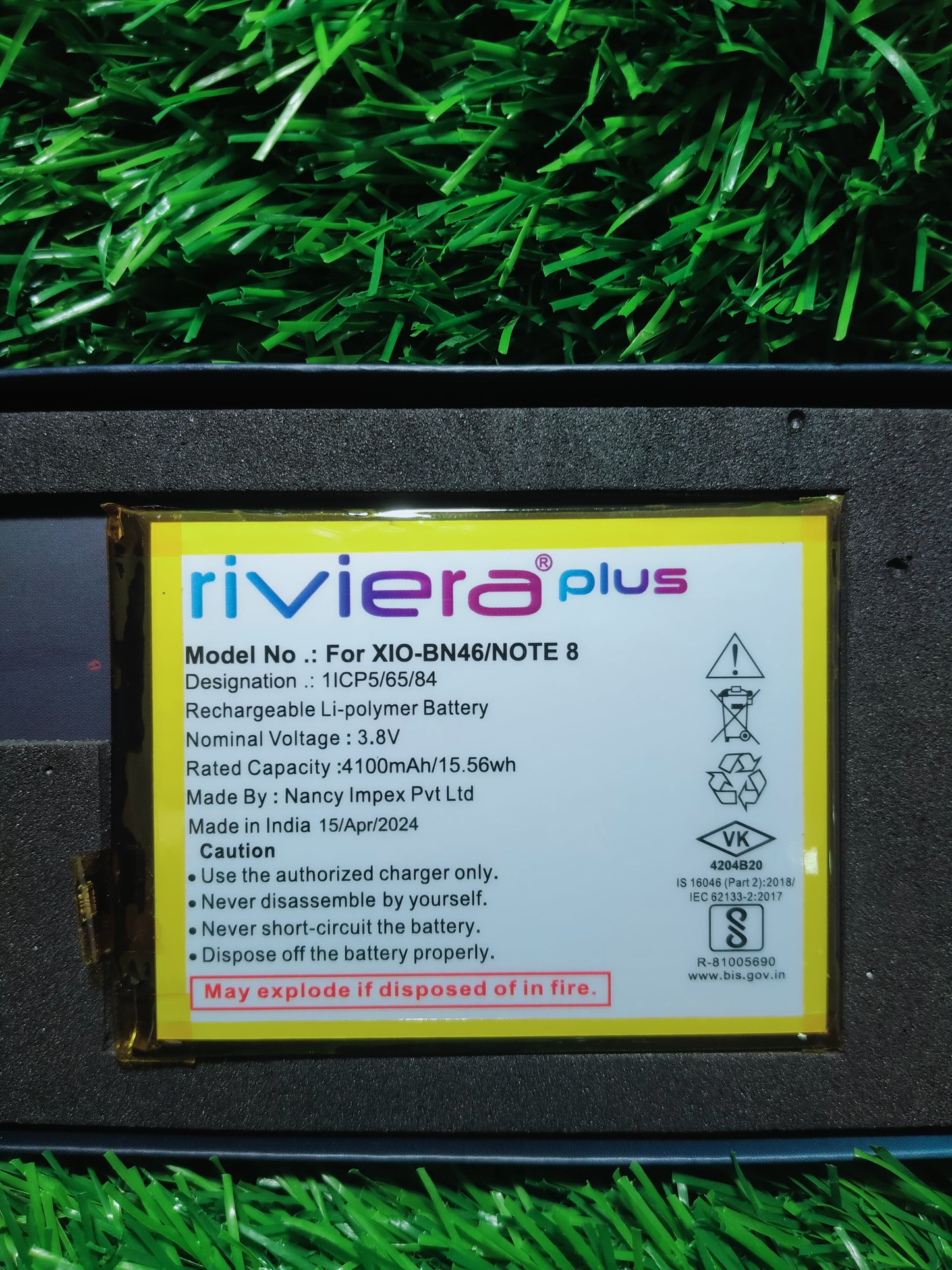 RIVIERA PLUS XIO- BN46/ NOTE 8,,,4100 mAh battery