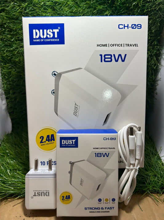 DUST CH-09/2.4A Single USB V8 Fast Charger