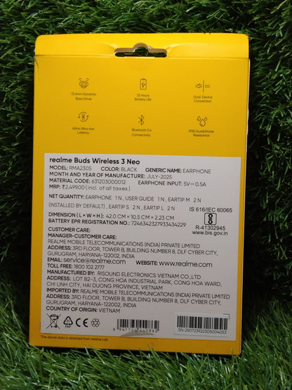 Realme 100% Original Buds Wireless 3 Neo Bluetooth Neckband