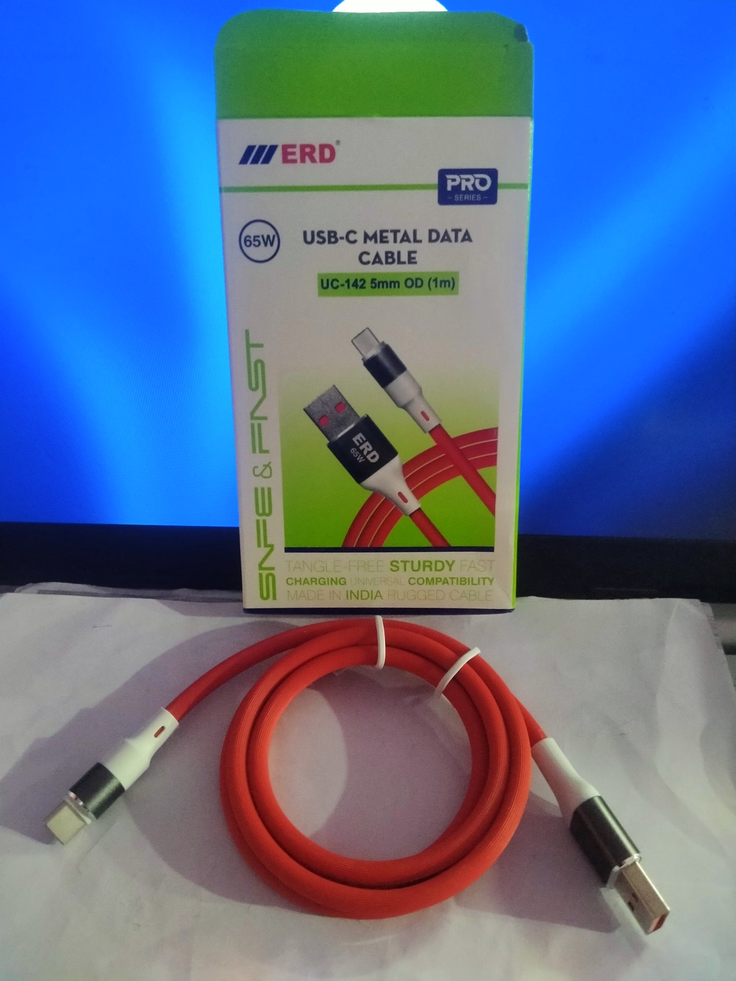 ERD UC-142 BRAIDED USB-C 65W cable