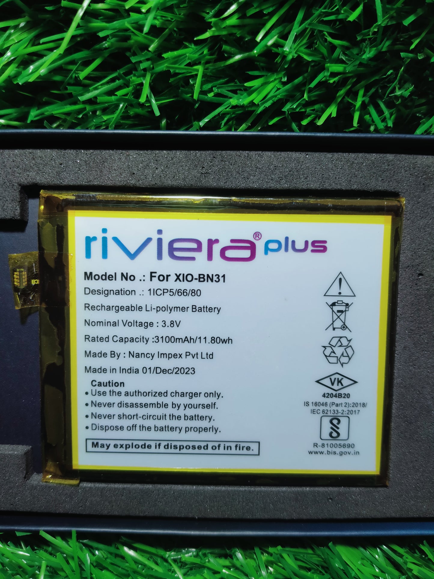 RIVIERA PLUS XIO- BN31,3100 mAh battery