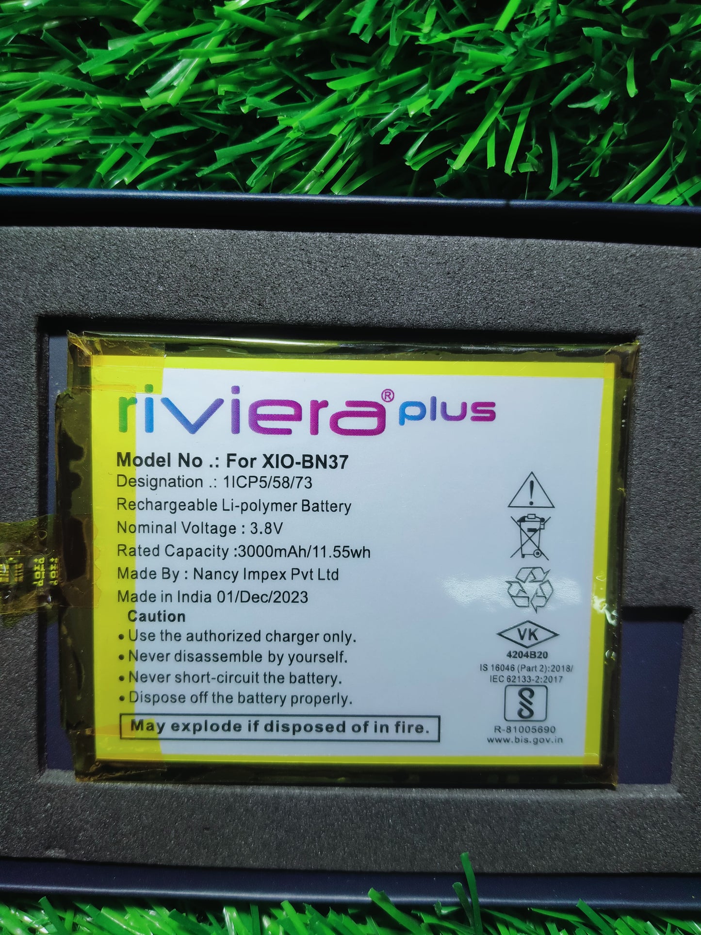 RIVIERA PLUS XIO- BN37,3000mAh battery