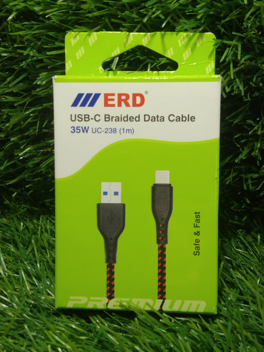 ERD UC-238 35W USB -C Braided 1M Data Cable
