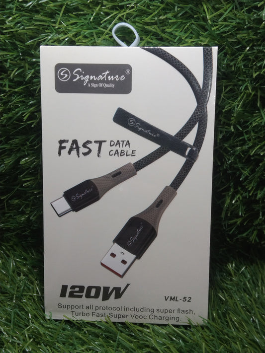Signature Vml-52 120W Usb To C Fast Charging Data Cable