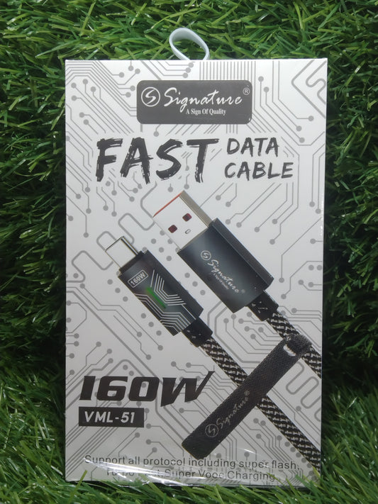 Signature Vml-51 160W Usb To C Fast Charging Data Cable
