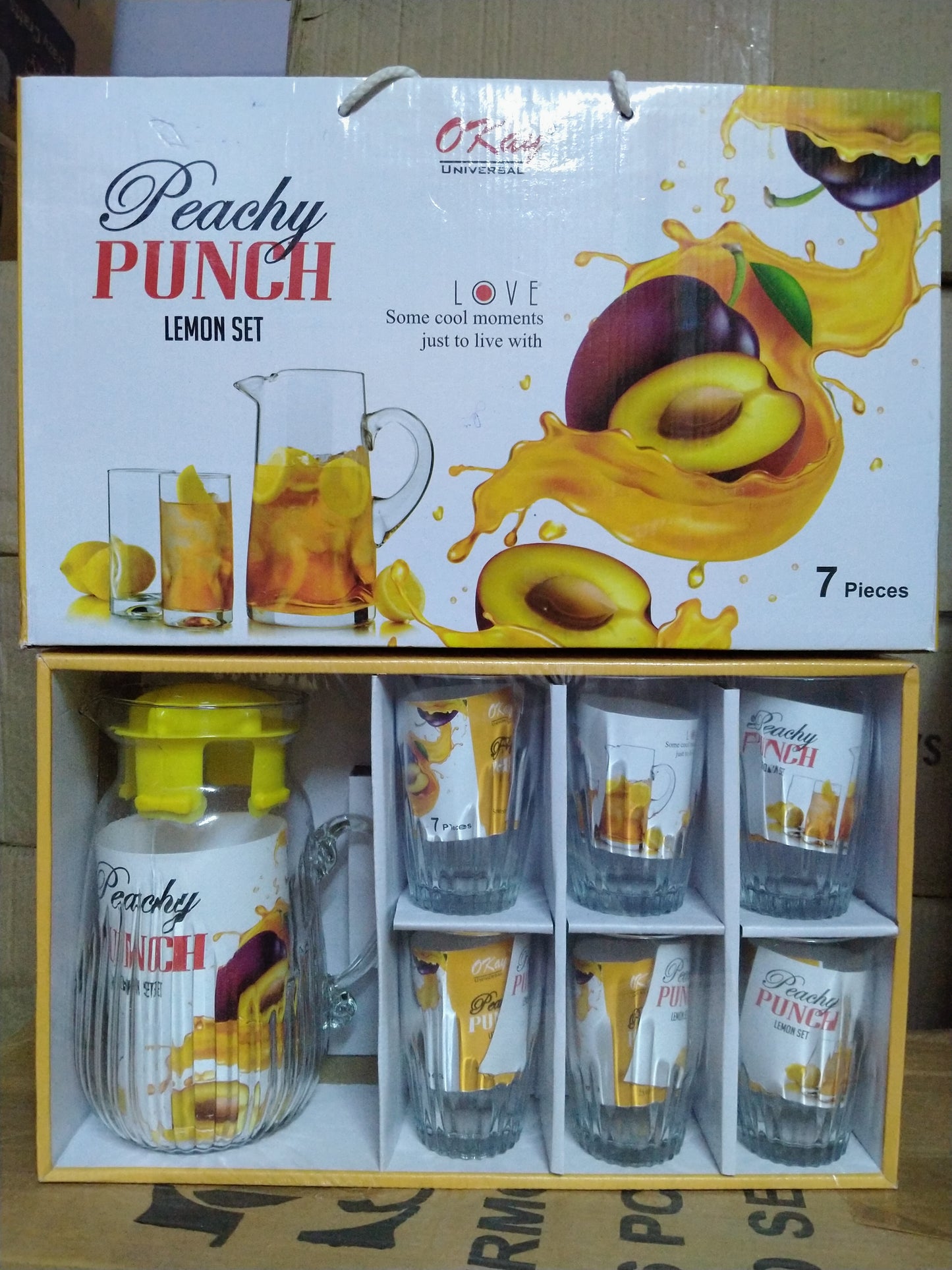 PUNCH LEMON SET HD (1+6) 1 jug+6 gilas