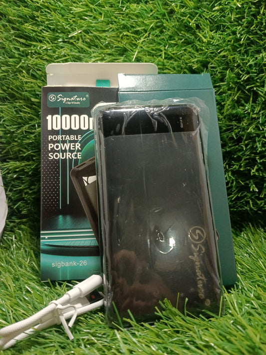 Signature Sigbank 26 type and USB Both port  10000mah Power Bank