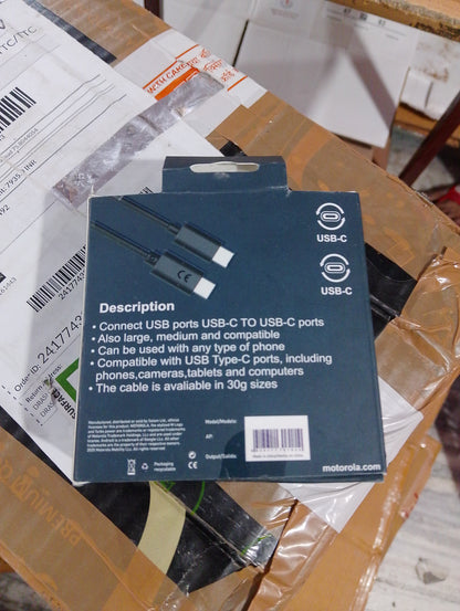 Motorola 1M Type C To Type C Turbo Power Charging Cable