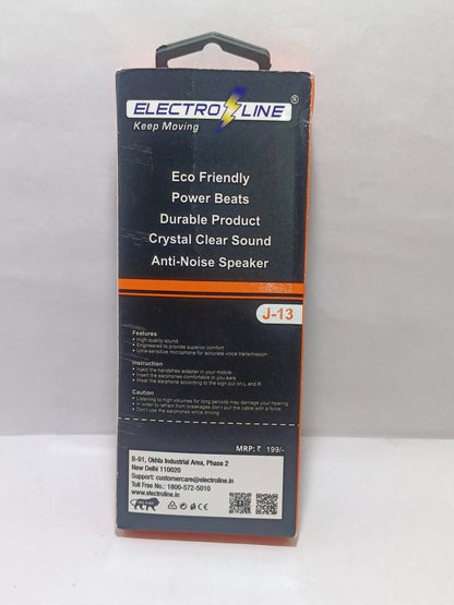 ELECTRO LINE J-13 STEREO HEADSET EARPHONES