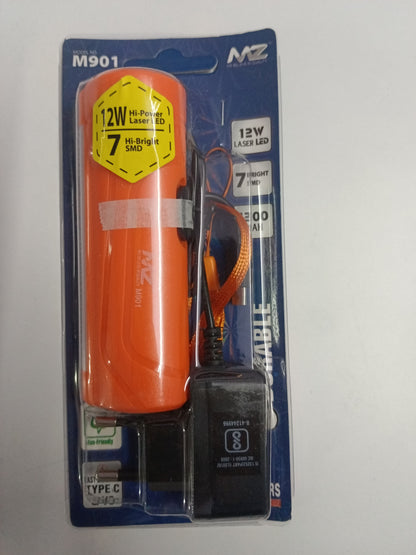 MZ M901 12W Laser + 7 SMD COB, 1200mAh Battery Torch