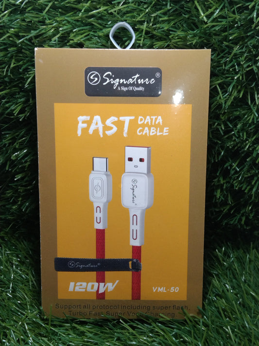 Signature Vml-50 Usb To C 120W Fast Charging Data Cable