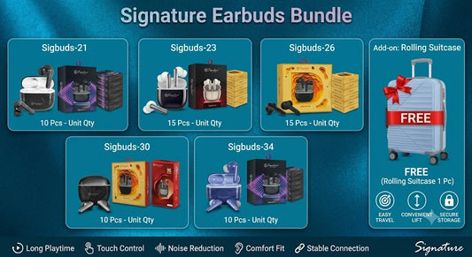 Signature Earbuds Bundle (60 pcs Sigbuds Get 1 Trolly Free )