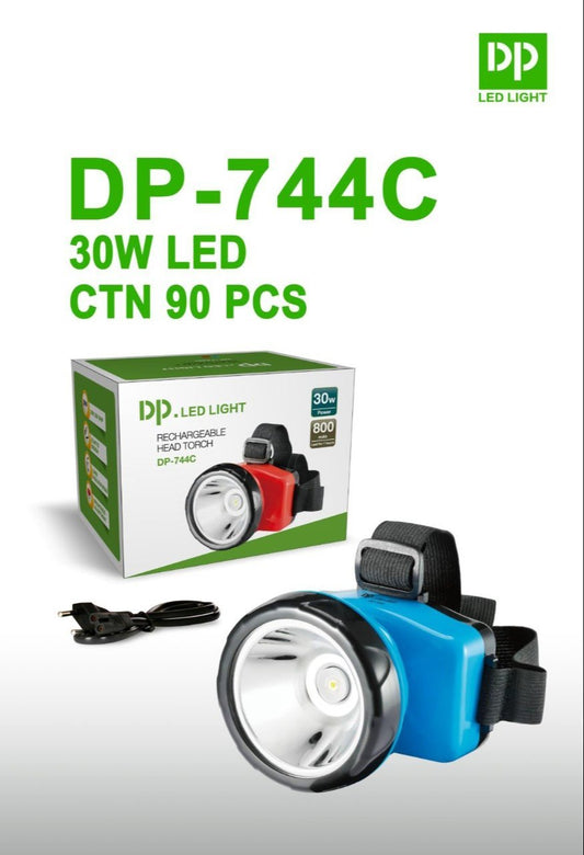 Dp 744c (Rechargeable Led Head Light) Torch (Red, 7.75 Cm, Rechargeable)