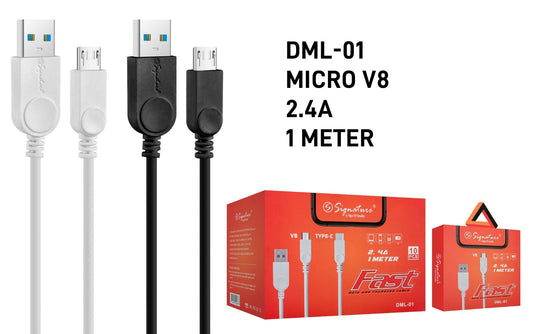 SIGNATURE DML 01/ 2.4A V8 Data Cable