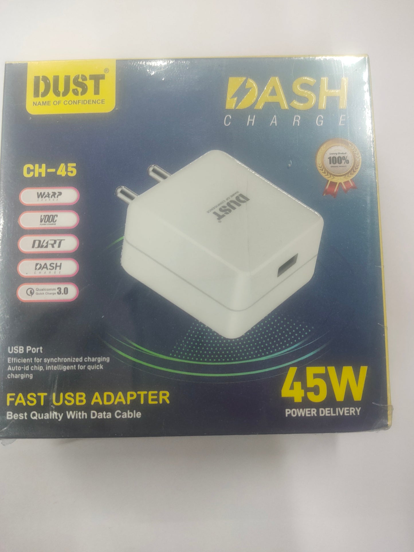 DUST CH-45 Dash 45W/ Type C Charger/1 solar lamp free on 5 piece purchase